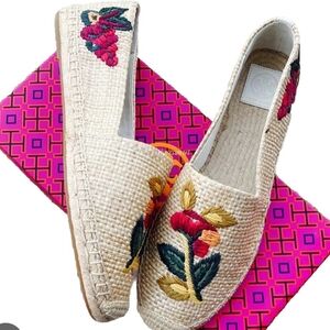 Tory Burch BrandNew  Embroidered  Espadrilles